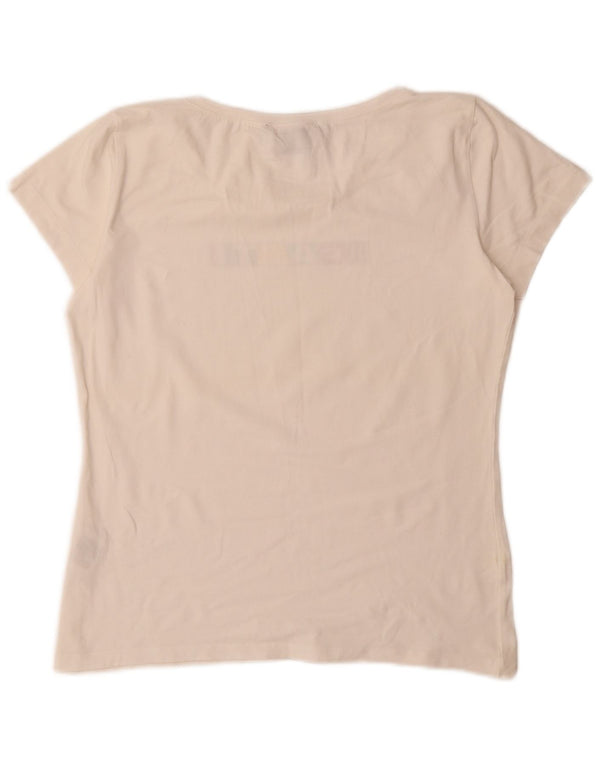 Gant Grafisk T-shirt top til kvinder UK 20 2XL Hvid bomuld