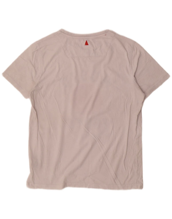 Musto Herre Grafisk T-Shirt Top Medium Hvid Bomuld