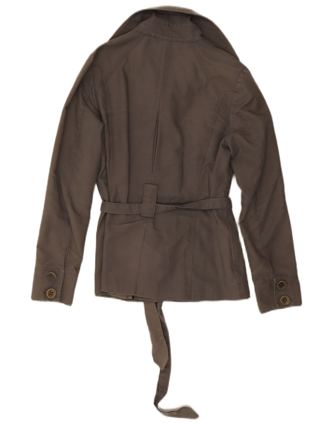 TED BAKER Kort trenchcoat til kvinder størrelse 1 XS Grå bomuld
