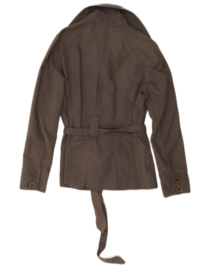 TED BAKER Kort trenchcoat til kvinder størrelse 1 XS Grå bomuld