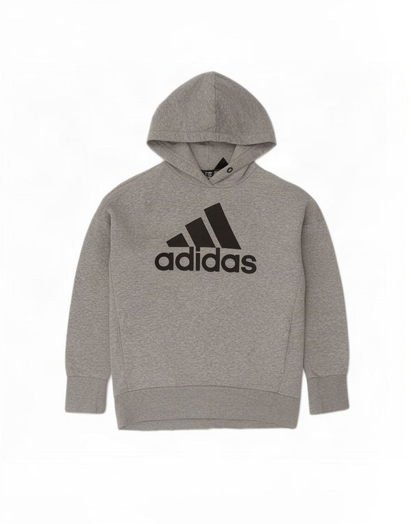 Adidas grafisk hættetrøje til damer UK 12/14 mellemgrå flækket bomuld