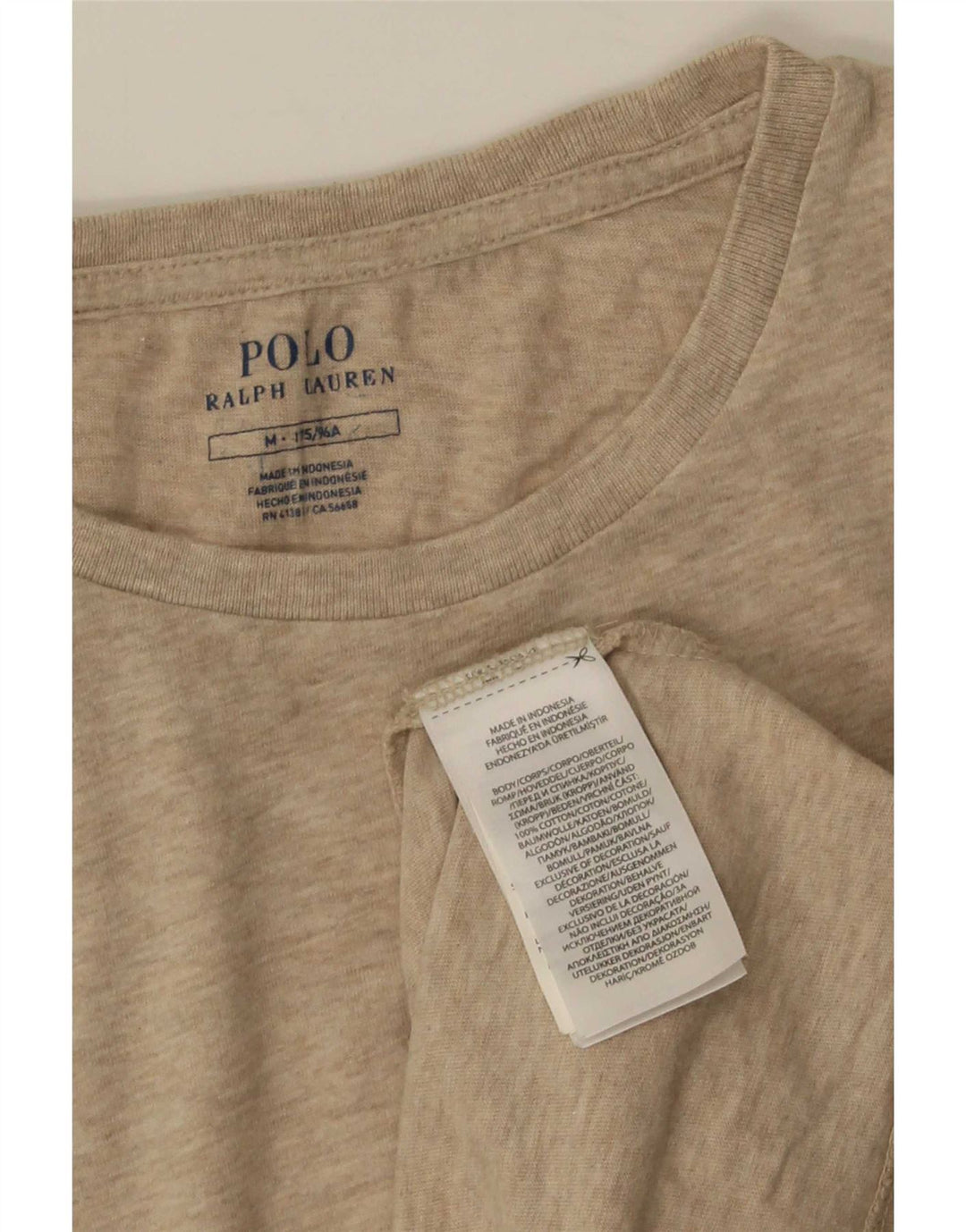 Polo Ralph Lauren Herre T-shirt Top Medium Beige Bomuld