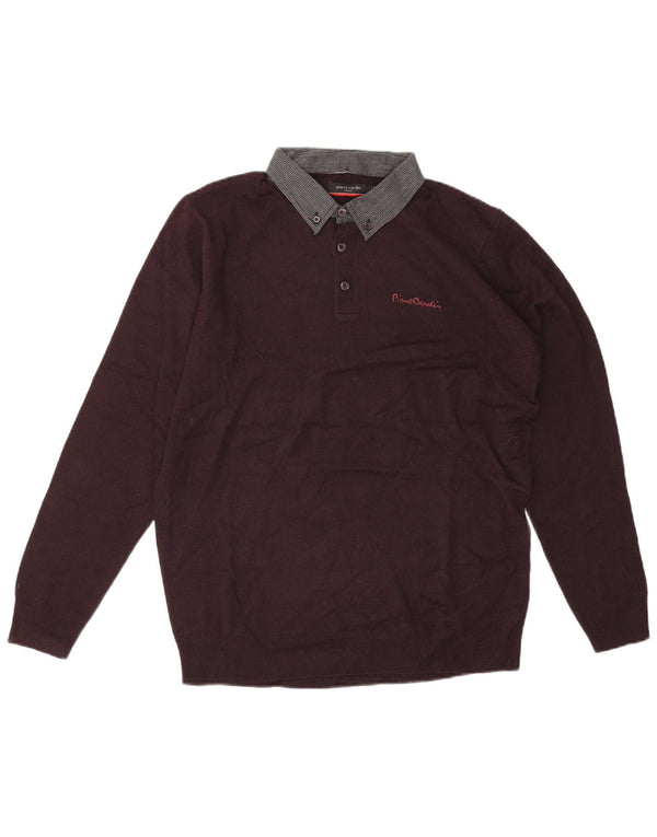 Pierre Cardin Herre Polo Neck Jumper Sweater Lille Brun Akryl