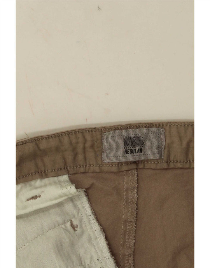 Marks & Spencer Herre Regular Chino Shorts W34 Large Beige