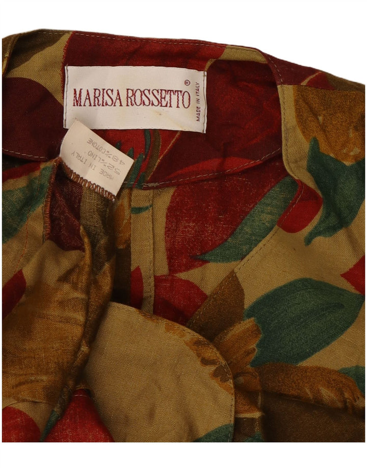 Vintage Dame Kortærmet Blazer Jacket UK 12 Medium Multicolored Tropic