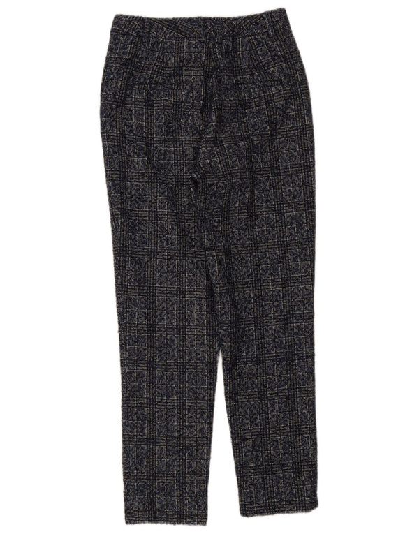 Benetton Dame Slim Suit Bukser UK 6 XS W26 L27 Marineblå Plaid