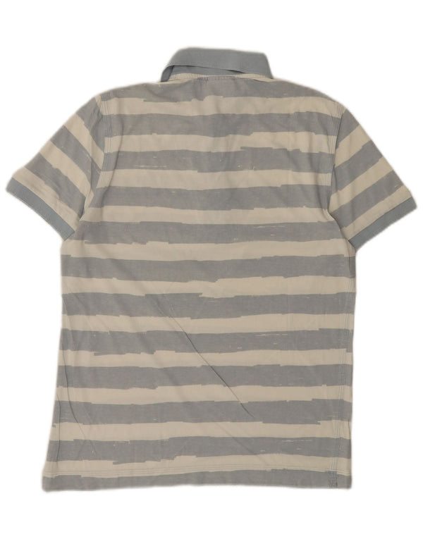 Lacoste Mens Slim Fit Polo Shirt Size 3 Small Blue Striped Cotton