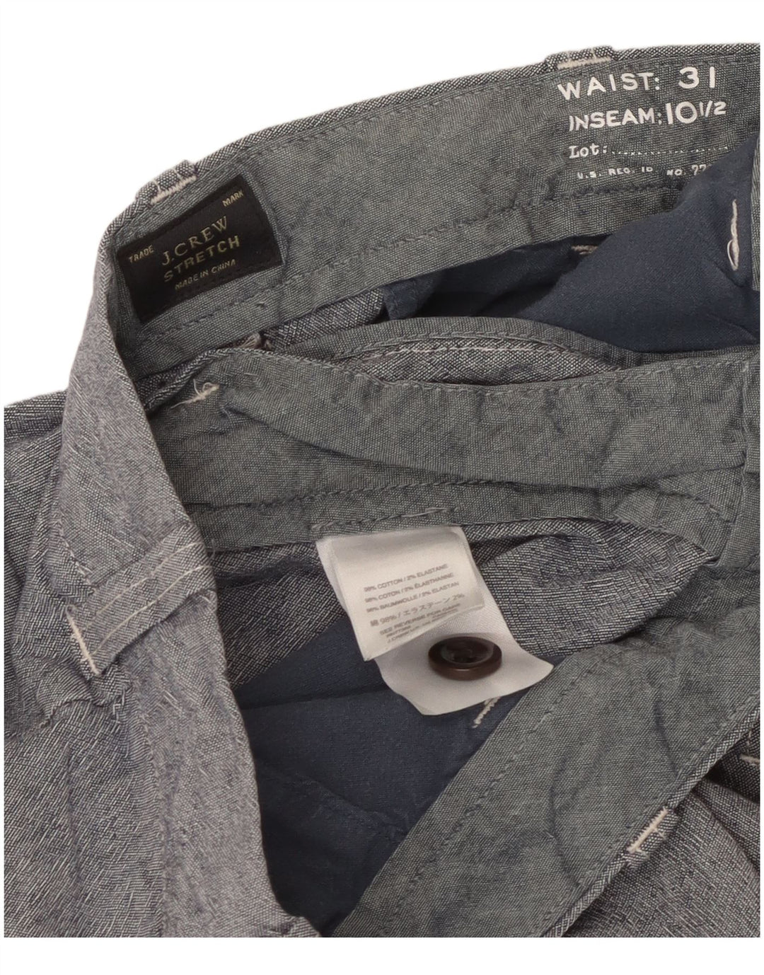 J. Crew Chino Shorts til mænd W31 Medium Blue Bomuld