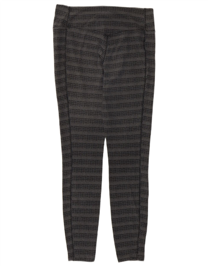 Nike Dame Dri Fit Leggings UK 12 Medium Grå Geometrisk Bomuld