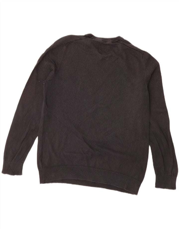 CREW TØJ Herre V-hals sweater Medium Sort Bomuld
