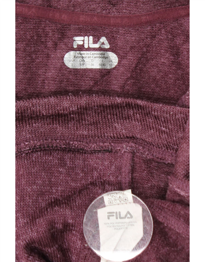 Fila træningsdragt topjakke til kvinder UK 10 Small Bourgogne Flecked Polyester