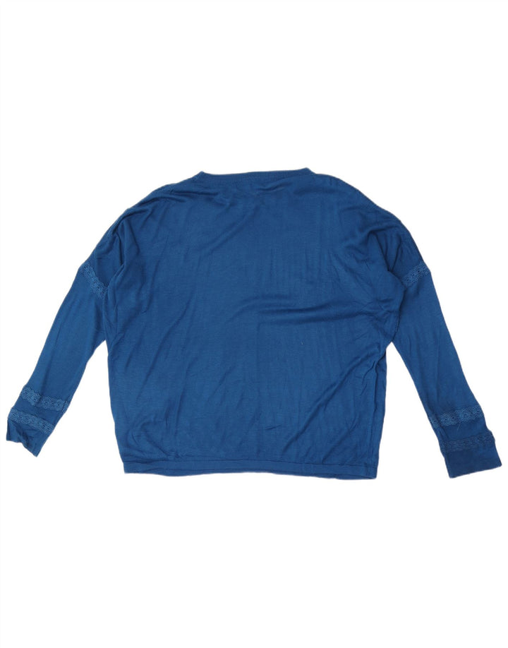 Marks & Spencer Dame Oversized Boat Neck Jumper Sweater UK 14 Medium Blue