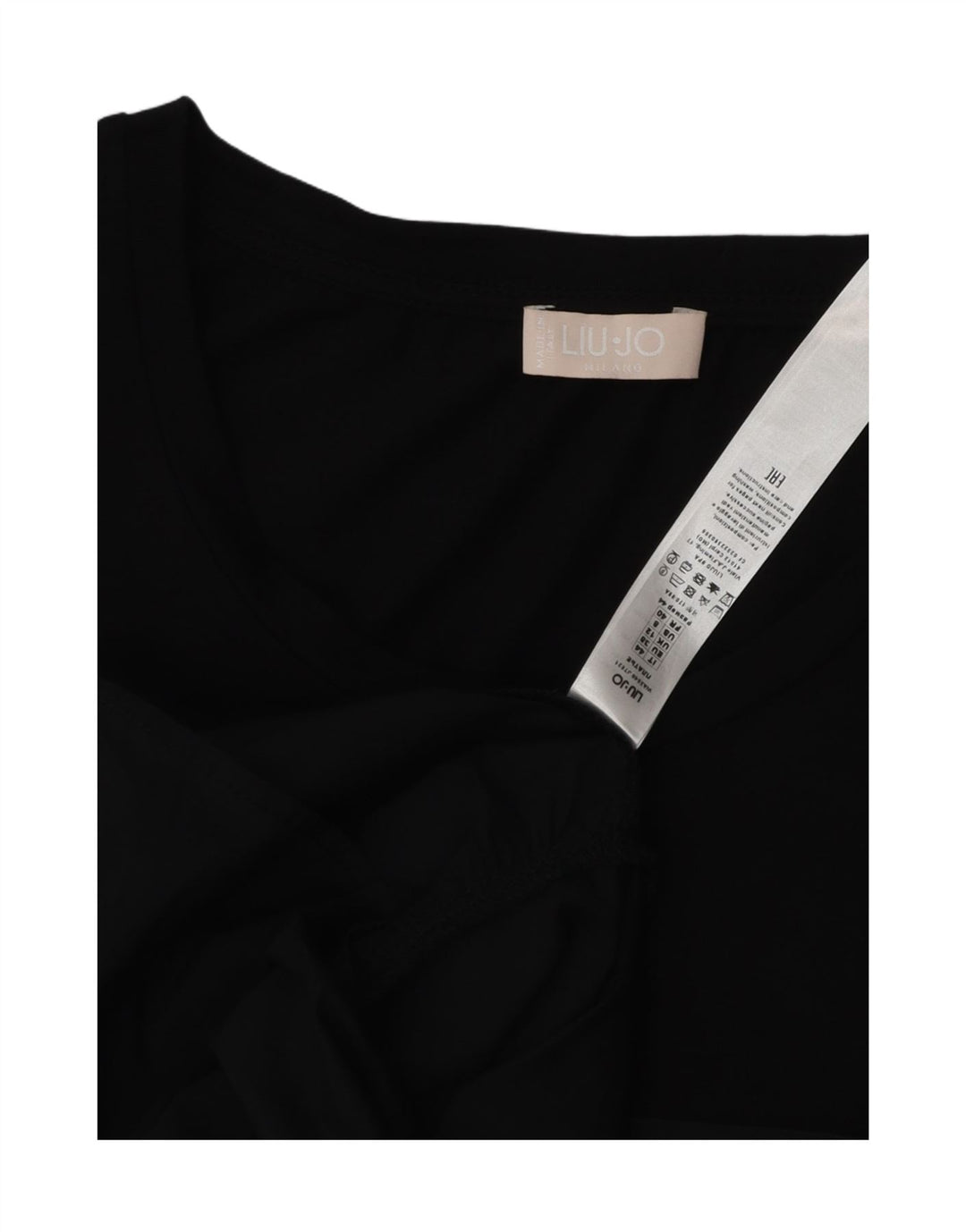 Liu Jo Dame A-Line Kjole UK 12 Medium Sort Bomuld