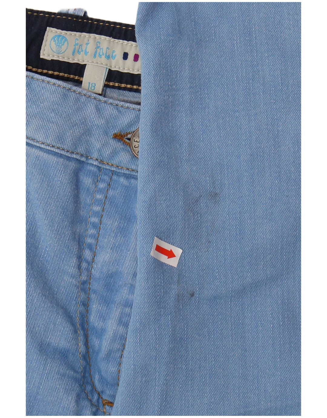 FET FACE Dame Cropped Jeans UK 18 XL W36 L22 Blå Bomuld