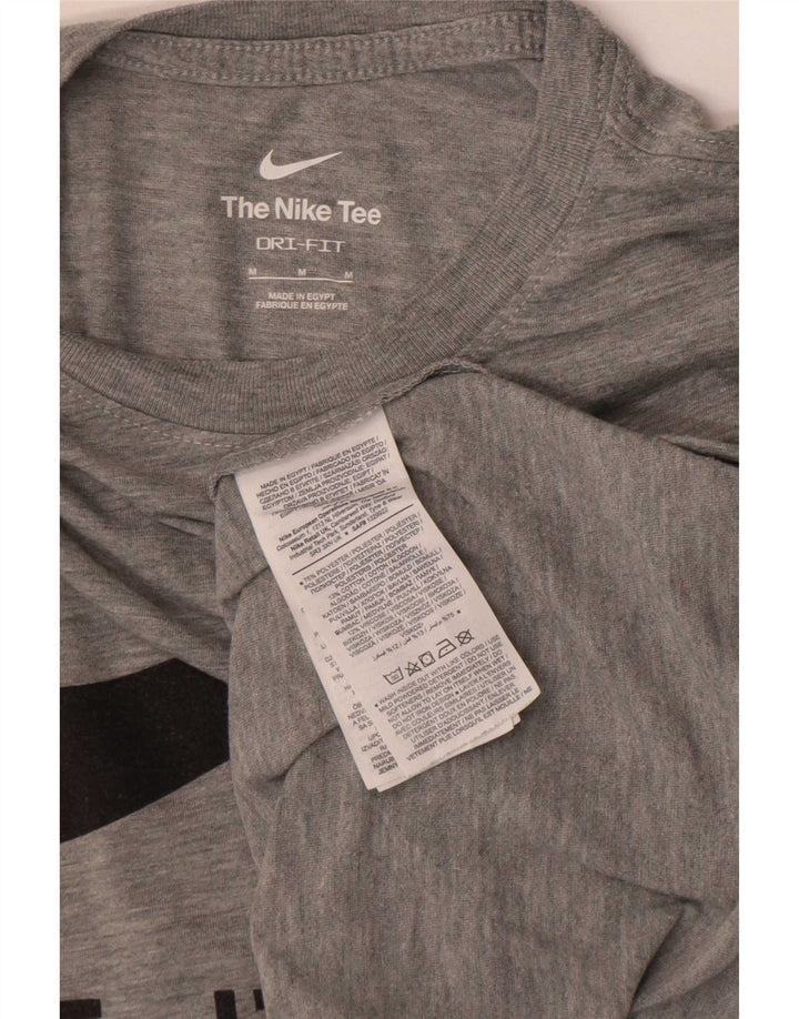 Nike Herre Dri Fit grafisk T-shirt Top Medium Grey Flecked Polyester