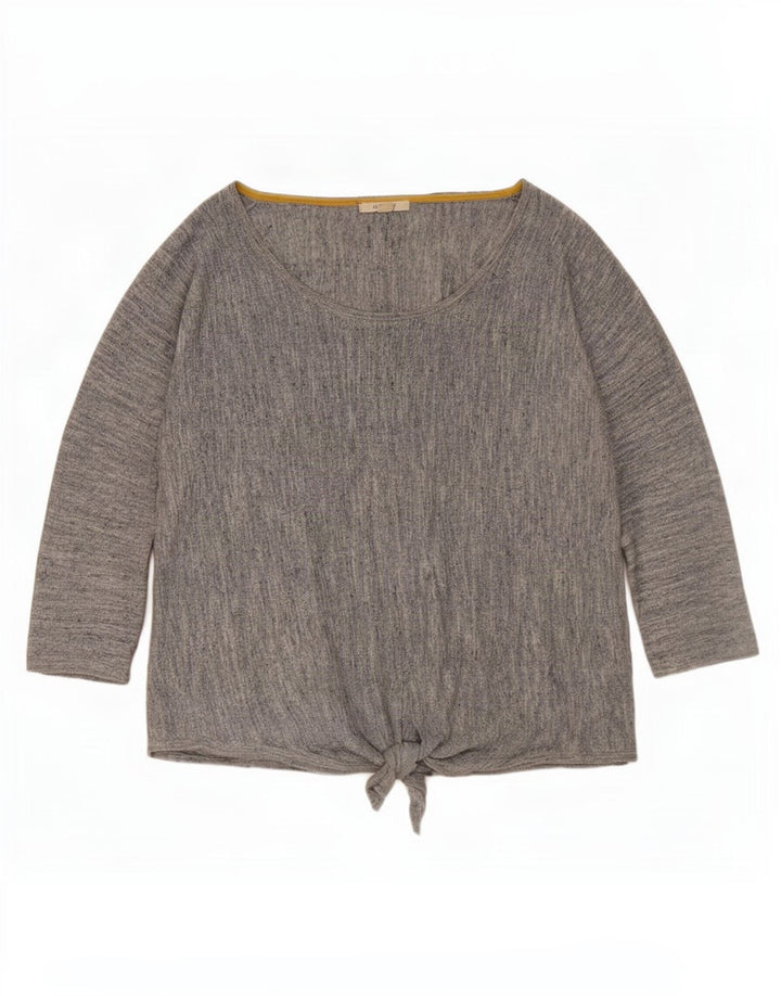White Stuff Dame Top 3/4 ærmer UK 16 Large Grey Linen