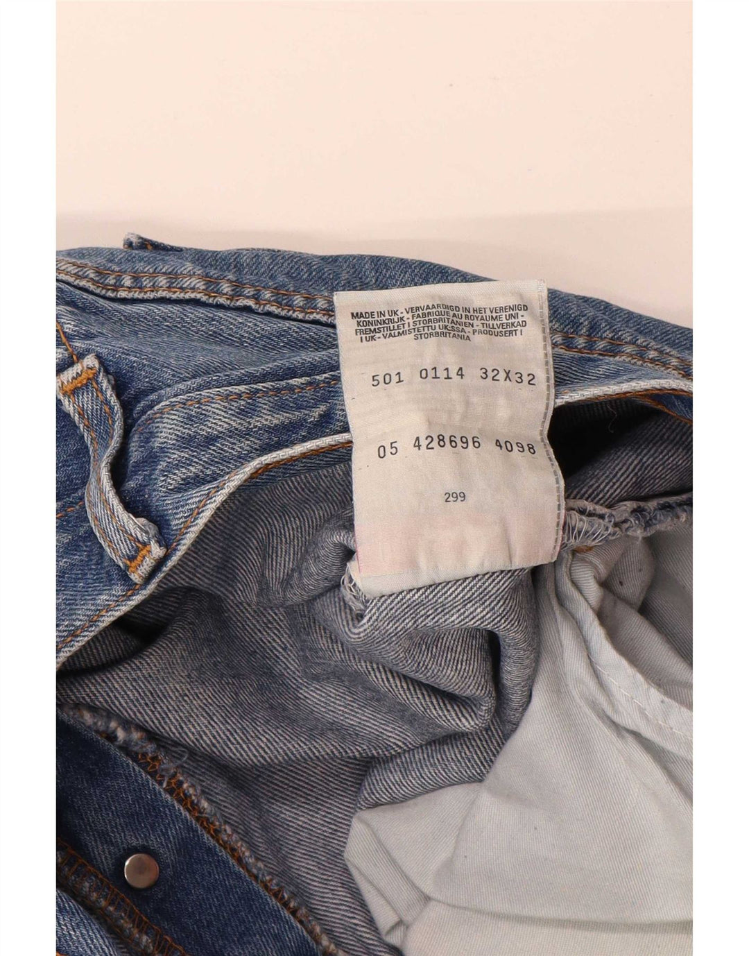 Levi's Herre 501 lige jeans W32 L32 blå bomuld