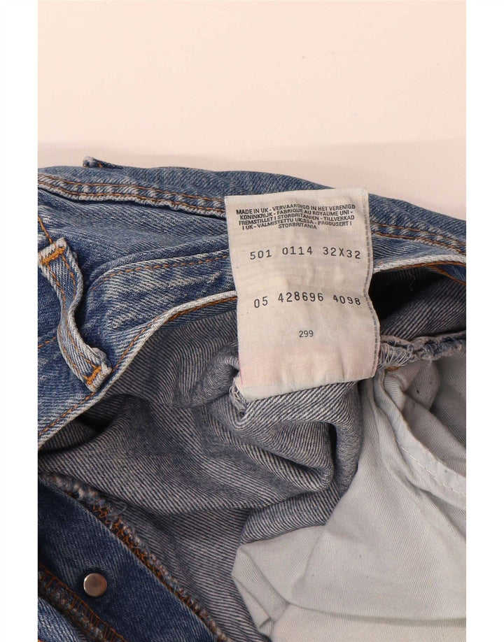 Levi's Herre 501 lige jeans W32 L32 blå bomuld