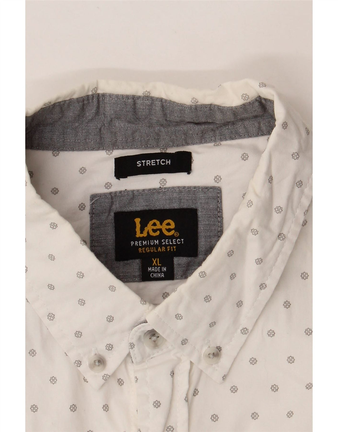 LEE Mens Regular Fit Short Sleeve Shirt XL White Floral Cotton Vintage Lee and Second-Hand Lee from Messina Hembry 