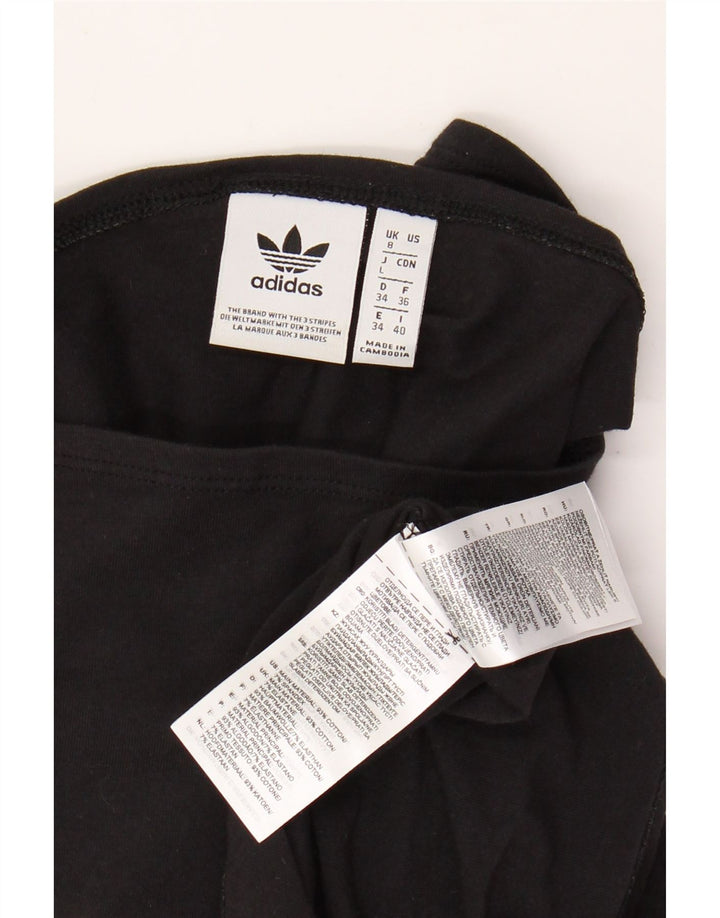 ADIDAS Dame 3/4 ærme off Shoulder Kjole UK 8 Small Black Bomuld