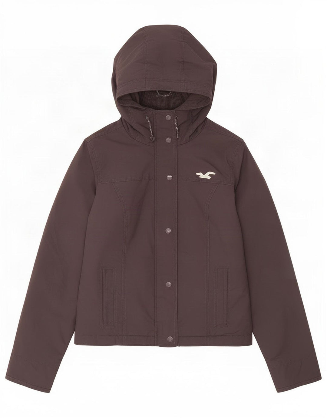 Hollister hættebomberjakke til kvinder UK 14 Medium Grey Polyester
