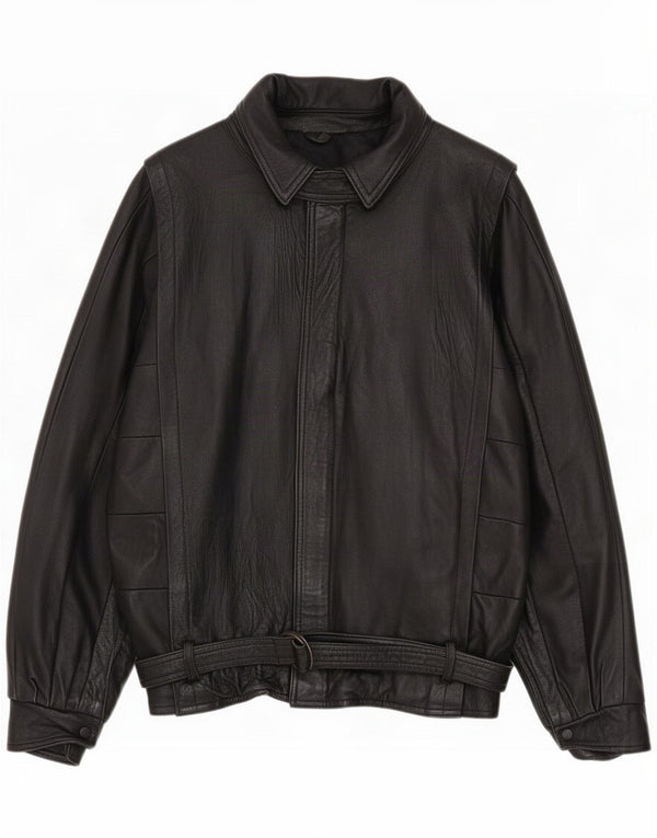 Vintage Mens Leather Jacket UK 40 Large Black