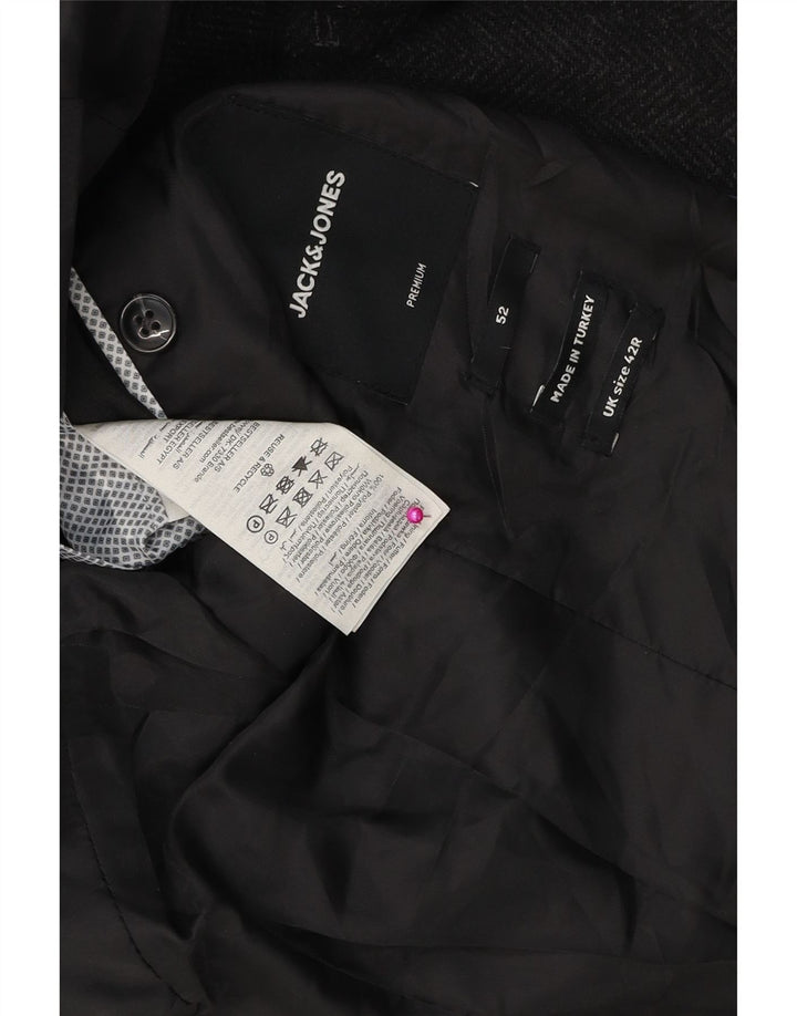 JACK & JONES Herre 2-knaps blazerjakke UK 42 XL Grå sildeben