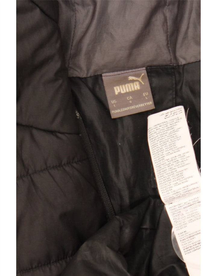 Puma Herre hættepolstret jakke UK 40 Stor sort polyester