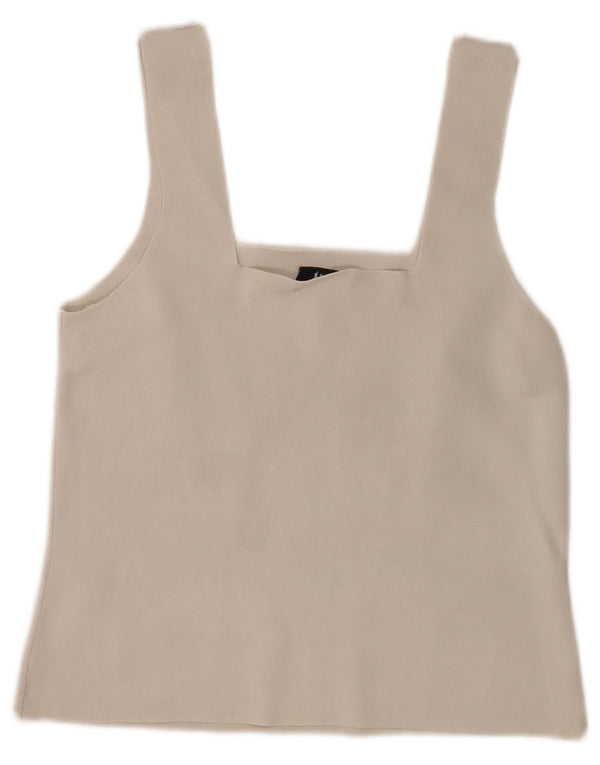Reiss Womens Crop Cami Top UK 14 Large Off White Viscose
