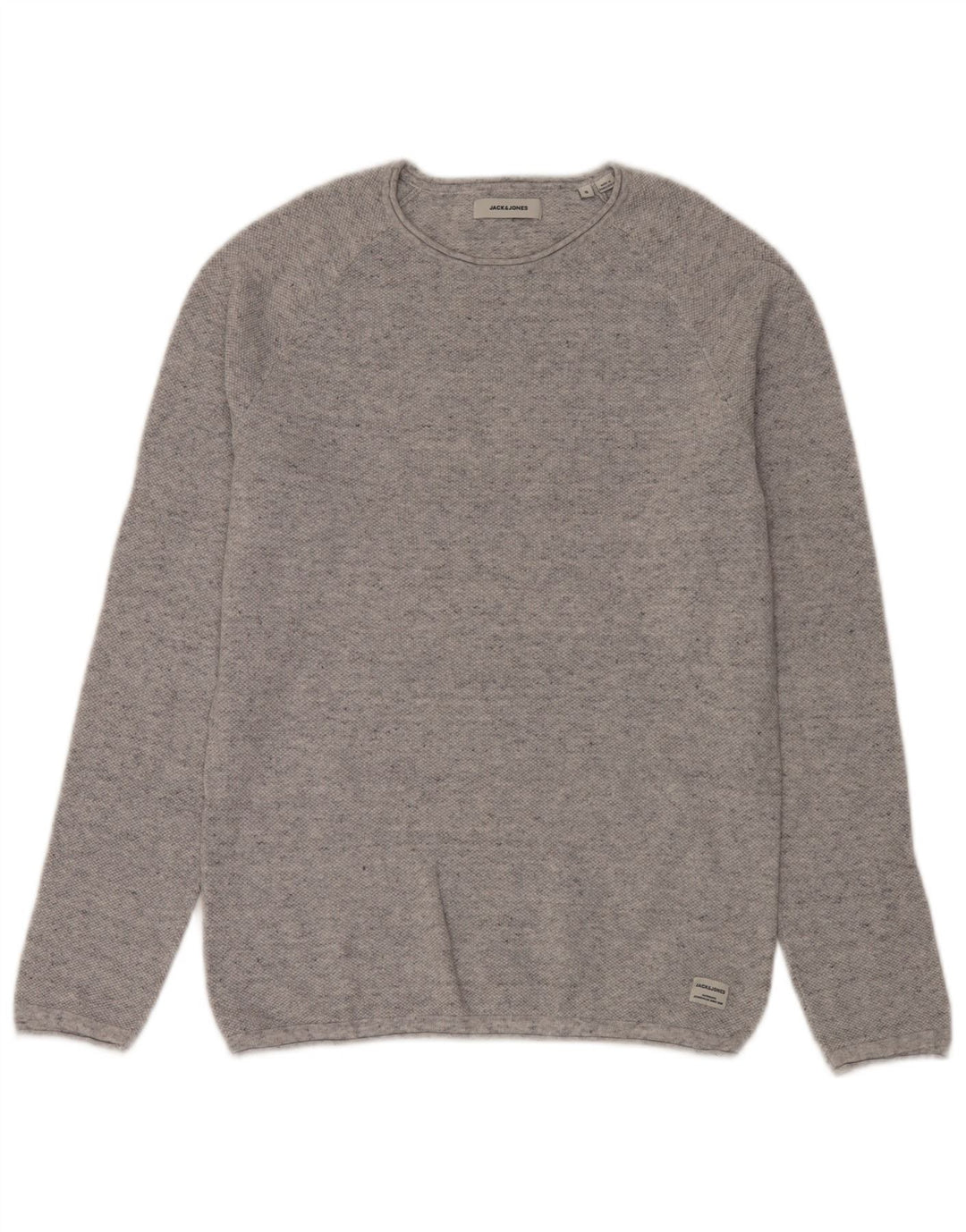 Jack & Jones herre sweater med rund hals, lille grå flækket