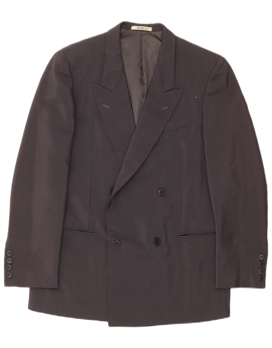 Profilo Herre 3/4 ærmet dobbeltradet blazerjakke UK 38 Medium Grey