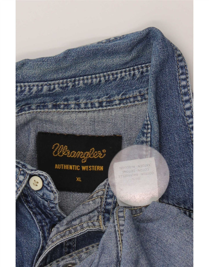 Wrangler Herre Denim Shirt XL Blå Bomuld