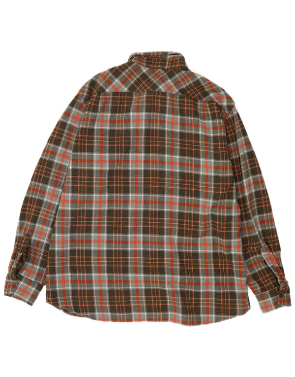 Vintage Mens Lumberjack Flannel Shirt XL Khaki Check