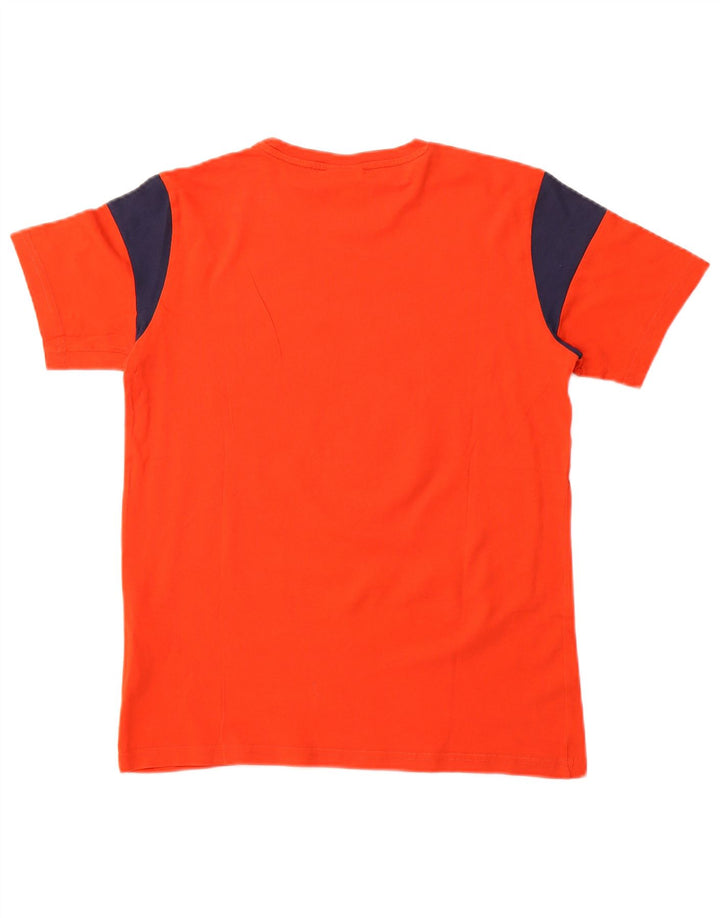 CHAMPION Drenge Grafisk T-Shirt Top 13-14 år XL Orange Colourblock Bomuld