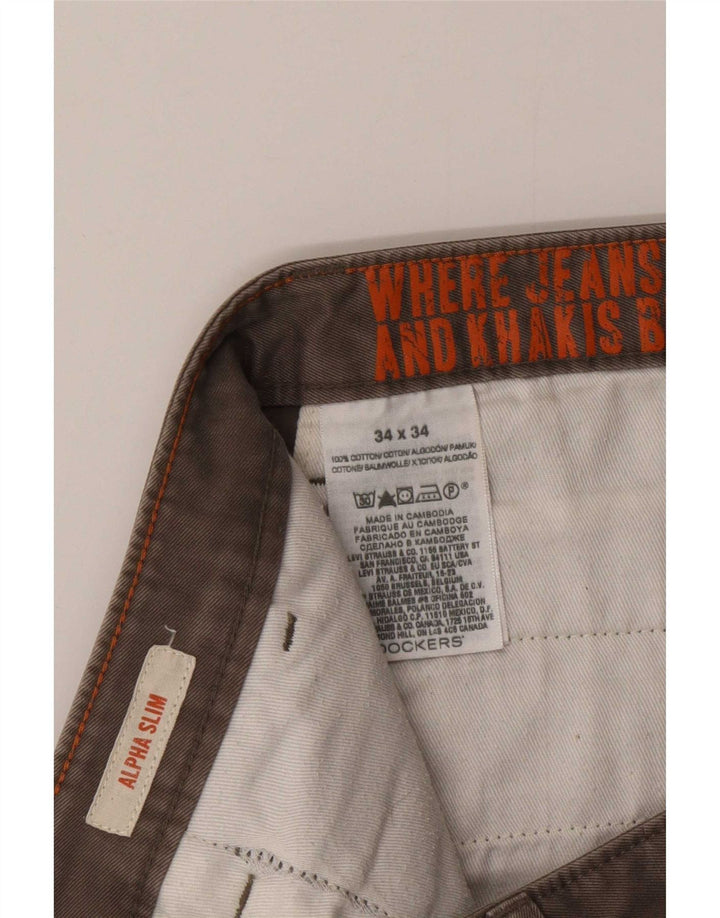 Dockers Herre Alpha Slim Jeans W34 L34 Brun Bomuld