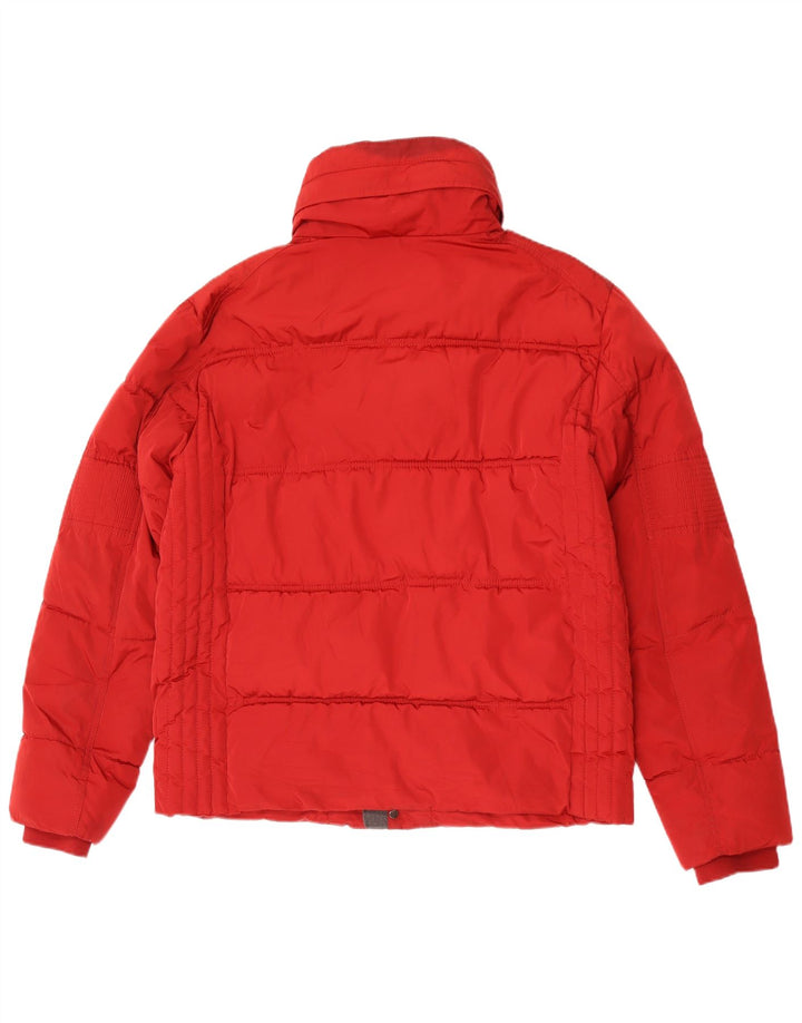 Zara Herre hættepolstret jakke UK 44 2XL Rød Polyester