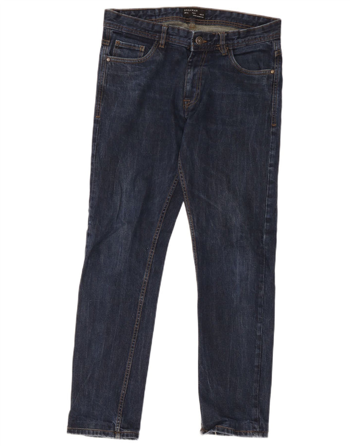 Zara Herre Slim Jeans EU 40 Medium W32 L29 Marineblå Bomuld