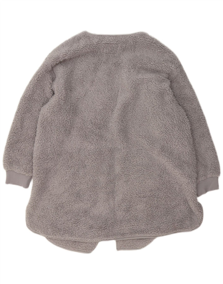 Marks & Spencer Dame Oversized Åben Fleece Overfrakke UK 16 Large Grå