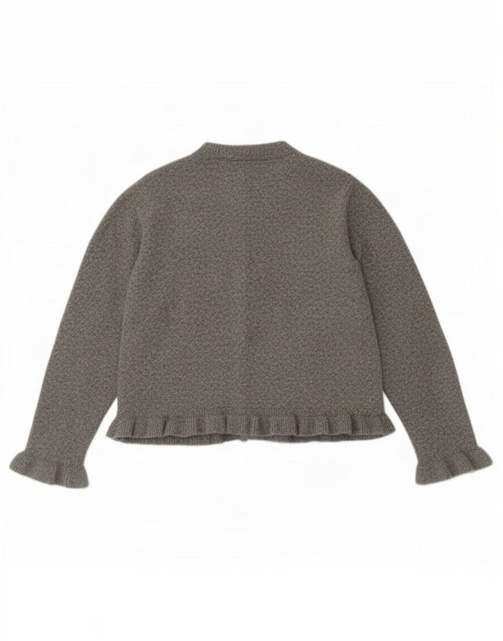 Zara Dame Cardigan Sweater UK 16 Large Grå Polyester