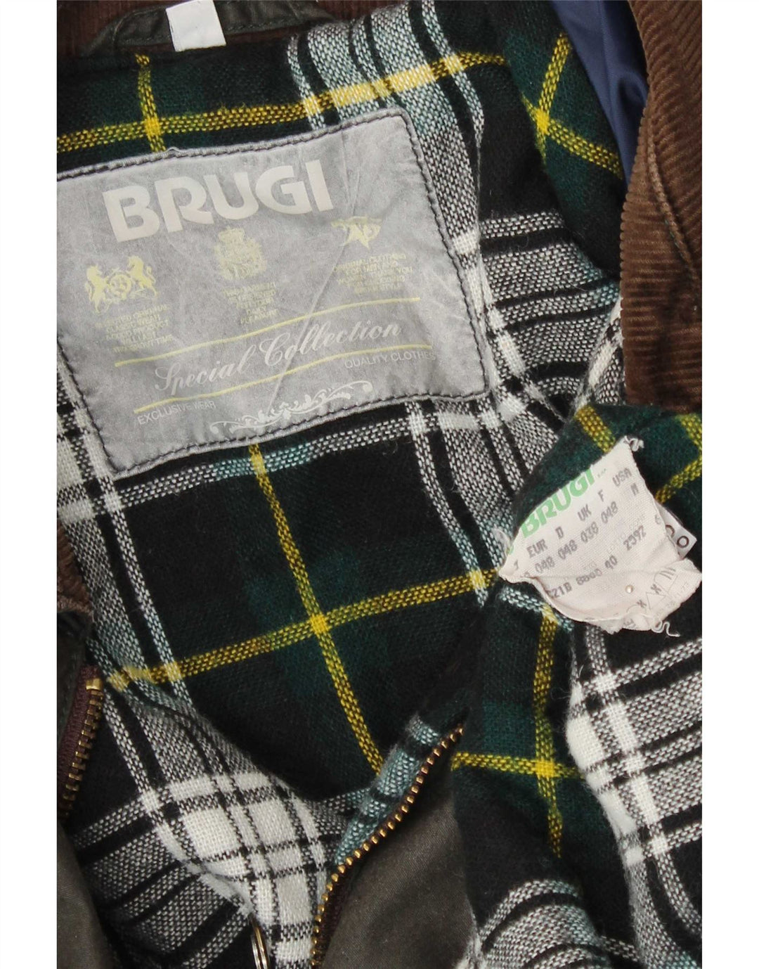 Brugi Herre vokset bomuldsjakke UK 38 Medium Khaki