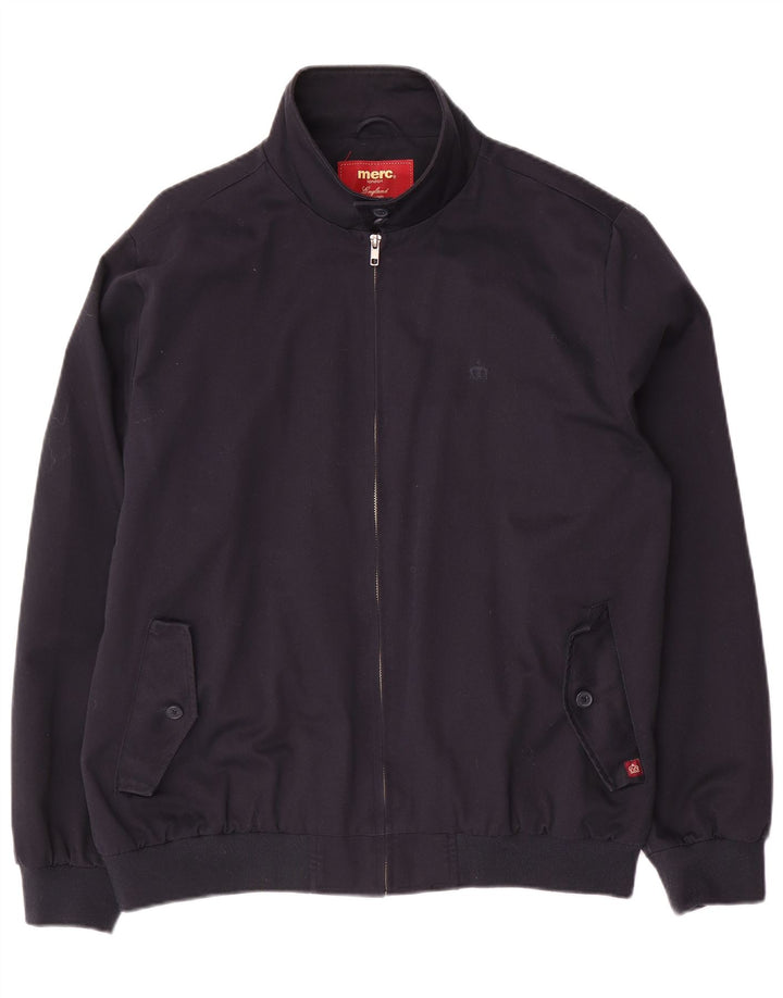 Merc Herre Bomber Jacket UK 42 XL Navy Blue Cotton