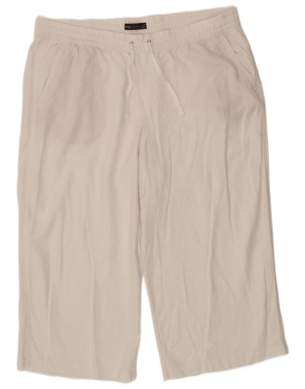 Marks & Spencer Lige Capri-bukser til kvinder UK 20 2XL W40 L21 Hvid
