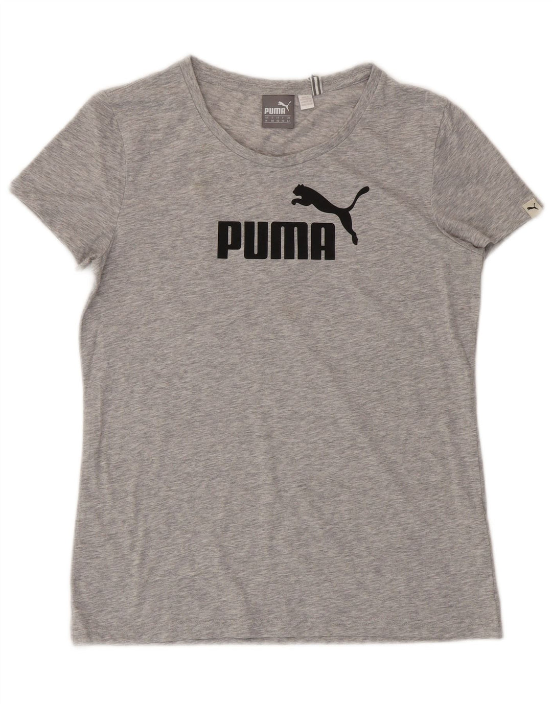 Puma Grafisk T-Shirt Top UK 12 Medium Grå Polyester