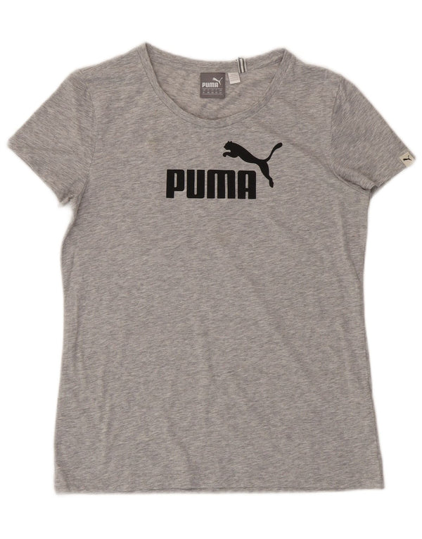 Puma Grafisk T-Shirt Top UK 12 Medium Grå Polyester