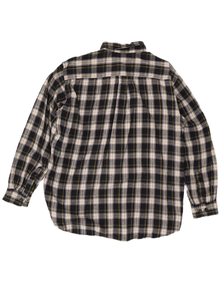 L.L.BEAN Flannelskjorte til mænd Stor marineblå ternet bomuld