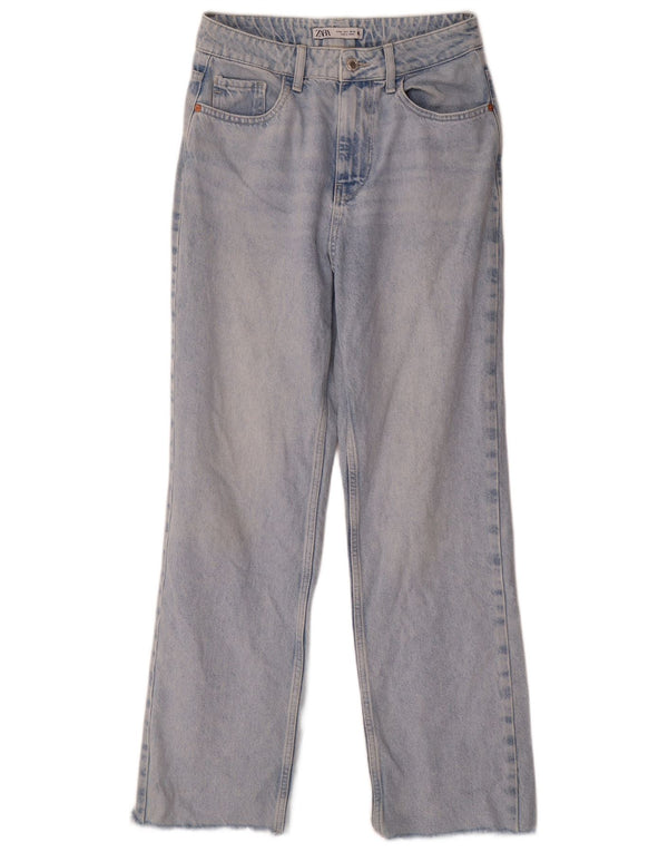 Zara Dame Straight Jeans EU 38 Small W28 L29 Blå Bomuld