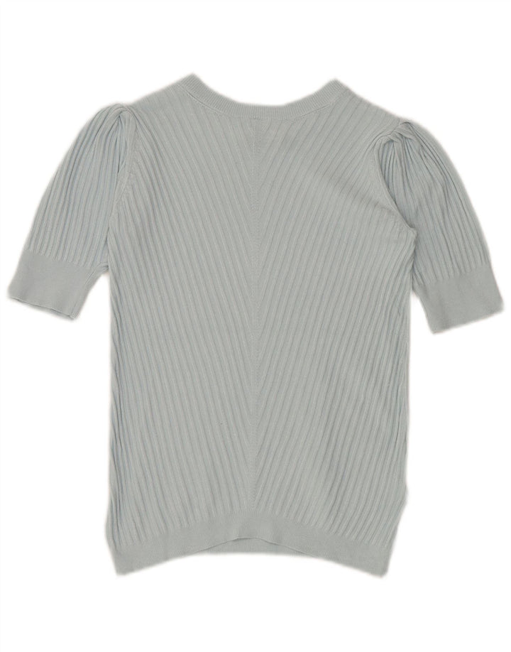 Marks & Spencer Dame Crop Crew Neck Jumper Sweater UK 10 Small Blue