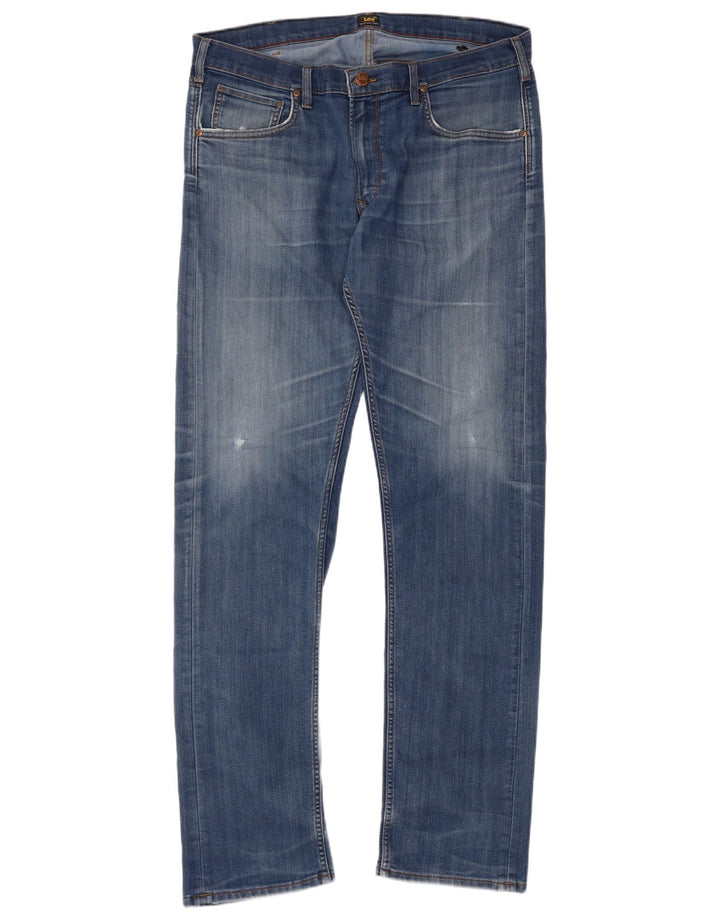 Lee Straight Jeans til mænd W38 L36 blå bomuld
