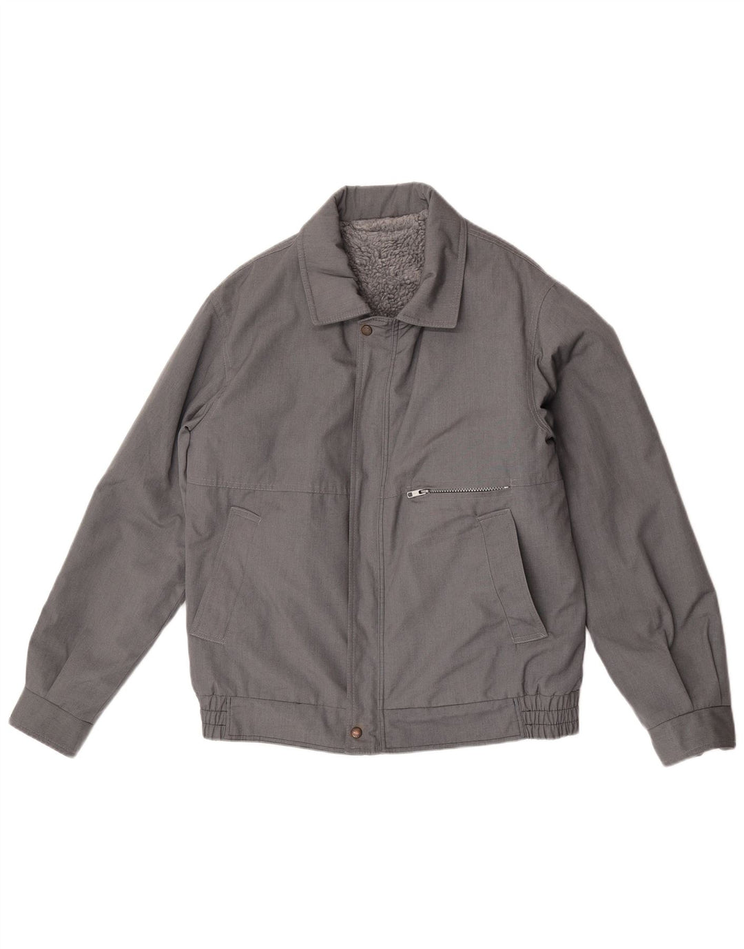 Vintage Herre Bomber Windbreaker Jacket UK 38 Medium Grey
