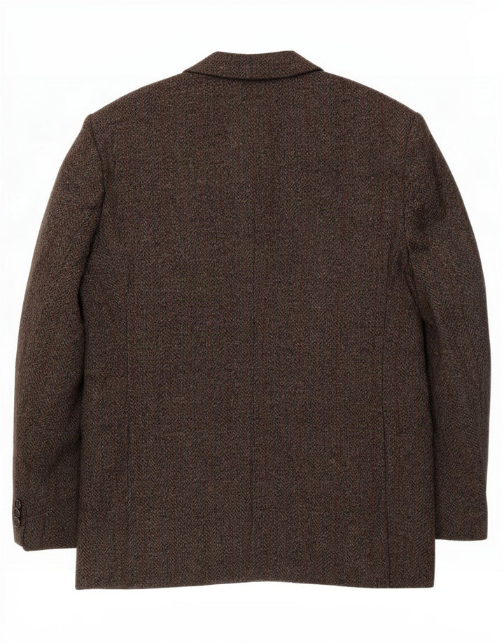 Vintage Herre 2-knaps blazerjakke UK 38 Medium Brun Ternet Virgin Wool